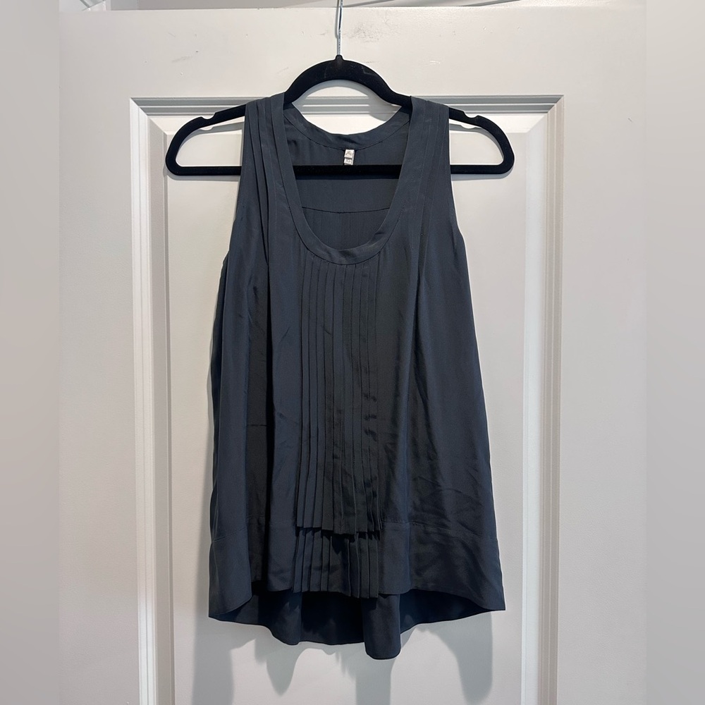 Joie Dark Gray Pleated Tank Top
